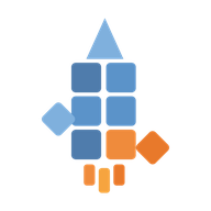 SCORM Blocks logo, a rocket built from content blocks